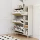 Natural Bohemia Style Shoe Cabinet, Shoe Rack Cabinet with 3 Rattan Flip Drawers,3 Square Shelves and 1 Storage Drawer, Shoe Organizer with Mulit Storage Space and Hooks for Hallway, Entryway, White Natural Bohemia Style Shoe Cabinet, Shoe Rack Cabinet with 3 Rattan Flip Drawers,3 Square Shelves and 1 Storage Drawer, Shoe Organizer with Mulit Storage Space and Hooks for Hallway, Entryway, White
