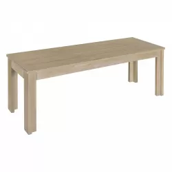 TREXM 3-Piece Retro Dining Set, Rectangular Trestle Table and 2 Wooden Benches for 4 People for Dining Room and Kitchen (Natural Wood)