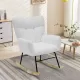 Modern Rocking Chair,Teddy Fabric Chair with High Backrest,Rocking Accent Chairs for Nursery,Living Room,Bedroom(White) Modern Rocking Chair,Teddy Fabric Chair with High Backrest,Rocking Accent Chairs for Nursery,Living Room,Bedroom(White)