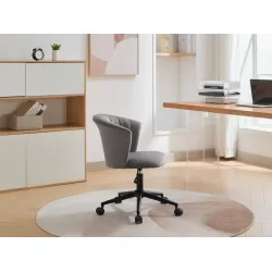 Home Office Chair, Velvet Fabric Swivel Flower Shape Computer Desk Chair for Home Office or Bedroom