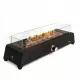 28 inch Tabletop Fire Pit, Propane Gas Fire Pit with Quick Connect Joint, Glass Wind Guard and Lava Rock, Outdoor Portable Tabletop Fire Pit 28 inch Tabletop Fire Pit, Propane Gas Fire Pit with Quick Connect Joint, Glass Wind Guard and Lava Rock, Outdoor Portable Tabletop Fire Pit