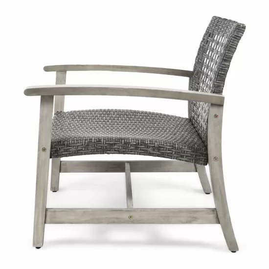 HAMPTON WOOD + WICKER CLUB CHAIR HAMPTON WOOD + WICKER CLUB CHAIR
