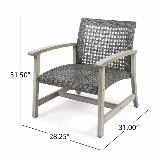 HAMPTON WOOD + WICKER CLUB CHAIR HAMPTON WOOD + WICKER CLUB CHAIR