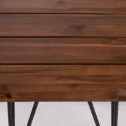 ZION INDUSTRIAL WOOD AND METAL  ACCENT TABLE