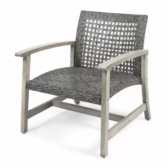 HAMPTON WOOD + WICKER CLUB CHAIR HAMPTON WOOD + WICKER CLUB CHAIR