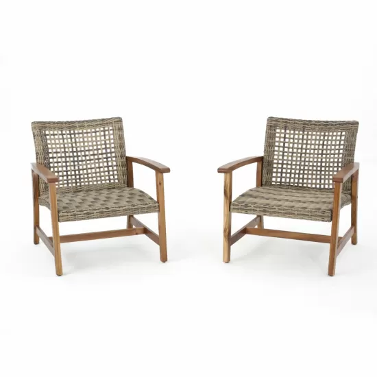 HAMPTON WOOD + WICKER CLUB CHAIR ( set of 2) HAMPTON WOOD + WICKER CLUB CHAIR ( set of 2)