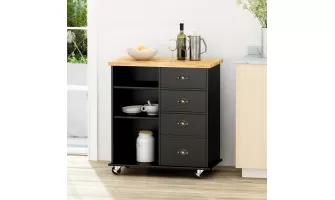 Provence Kitchen Cart with 2 Drawers and 1 Door: Stylish and Functional Storage Solution for $175.82