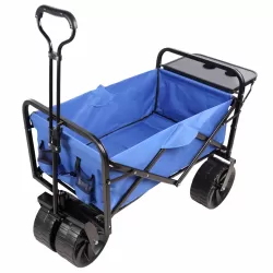 Folding Wagon Garden Shopping Beach Cart (Blue) Folding Wagon Garden Shopping Beach Cart (Blue)