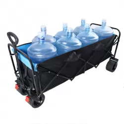 Big large capacity Folding cart Extra Long Extender Wagon Cart Folding Wagon Garden Shopping Beach Cart (black + blue) Big large capacity Folding cart Extra Long Extender Wagon Cart Folding Wagon Garden Shopping Beach Cart (black + blue)