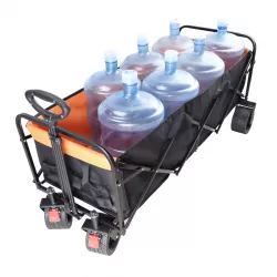 Big large capacity Folding cart Extra Long Extender Wagon Cart Folding Wagon Garden Shopping Beach Cart (black + orange) Big large capacity Folding cart Extra Long Extender Wagon Cart Folding Wagon Garden Shopping Beach Cart (black + orange)
