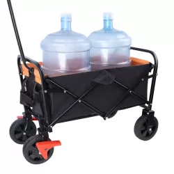 Mini Folding Wagon Garden Shopping Beach Cart (brake+orange+black) Mini Folding Wagon Garden Shopping Beach Cart (brake+orange+black)