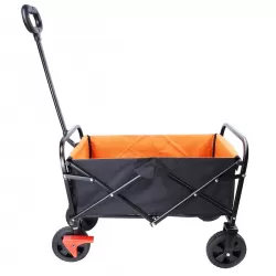 Mini Folding Wagon Garden Shopping Beach Cart (brake+orange+black) Mini Folding Wagon Garden Shopping Beach Cart (brake+orange+black)
