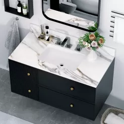 43 Inch Marble Vanity Top, Bathroom Vanity Top with Undermount Rectangular Middle Sink and 4 Inch Height Backsplash, Pre-Drilled 8 Inch Faucet Hole Spread Vanity Top, Carrara white with veins 43 Inch Marble Vanity Top, Bathroom Vanity Top with Undermount Rectangular Middle Sink and 4 Inch Height Backsplash, Pre-Drilled 8 Inch Faucet Hole Spread Vanity Top, Carrara white with veins