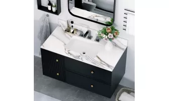   

43 Inch Carrara White Marble Vanity Top with Undermount Sink and Backsplash