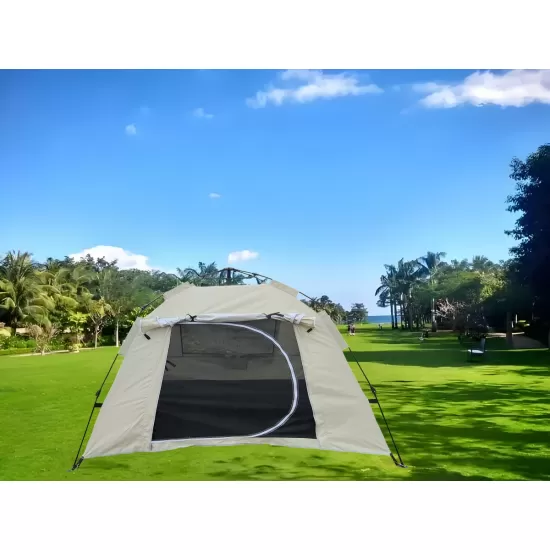 Tent, quick-opening automatic tent, waterproof and UV resistant tent, suitable for 2~3 people camping, picnic, outdoor travel tent - beige Tent, quick-opening automatic tent, waterproof and UV resistant tent, suitable for 2~3 people camping, picnic, outdoor travel tent - beige