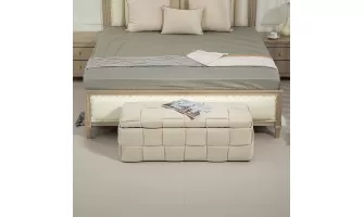   

Enhance Your Living Space with the COOLMORE Storage Ottoman – Stylish and Functional Footstool for Bedroom & Entryway