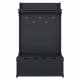 Hall Tree with Storage Bench, Entryway Bench with Drawer and 5 Hooks, Coat Rack with Display Shelf for Hallway Entryways, Dark Blue Hall Tree with Storage Bench, Entryway Bench with Drawer and 5 Hooks, Coat Rack with Display Shelf for Hallway Entryways, Dark Blue