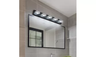 Modern Black LED Vanity Lights: Stylish 5-Light Bathroom Mirror Lighting for $75.59