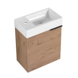 18 Floating Wall-Mounted Bathroom Vanity with White Resin Sink & Soft-Close Cabinet Door 18 Floating Wall-Mounted Bathroom Vanity with White Resin Sink & Soft-Close Cabinet Door