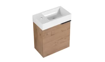 Modern Floating Bathroom Vanity with White Resin Sink & Soft-Close Doors for $210.42