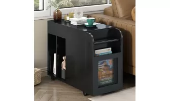 Versatile and Stylish: The U-Can Multifunctional Extendable End Table with Wheels for Modern Living