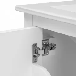 24 Inch Bathroom Vanity with Sink, Bathroom Vanity Cabinet with One Drawer and Doors, Solid Wood and MDF, White 24 Inch Bathroom Vanity with Sink, Bathroom Vanity Cabinet with One Drawer and Doors, Solid Wood and MDF, White