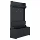 Hall Tree with Storage Bench, Entryway Bench with Drawer and 5 Hooks, Coat Rack with Display Shelf for Hallway Entryways, Dark Blue Hall Tree with Storage Bench, Entryway Bench with Drawer and 5 Hooks, Coat Rack with Display Shelf for Hallway Entryways, Dark Blue