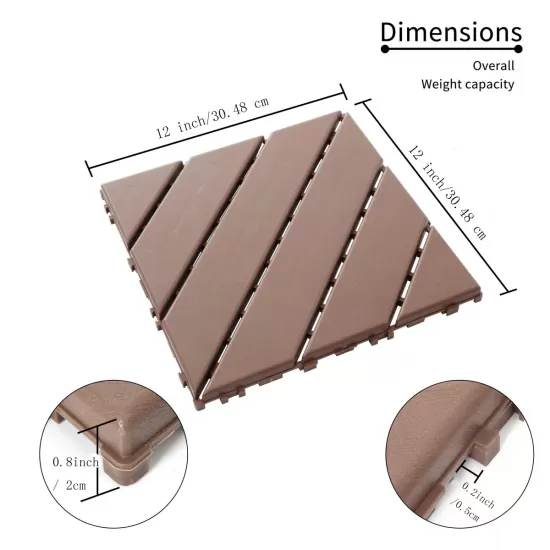 27-Pack Plastic Interlocking Deck Tiles - 12 Inchx12 Inch Square, Waterproof, All-Weather Use, Easy to Install Patio Decking Tiles for Poolside, Balcony, Backyard - Sturdy, High Load-Bearing Capacity 27-Pack Plastic Interlocking Deck Tiles - 12 Inchx12 Inch Square, Waterproof, All-Weather Use, Easy to Install Patio Decking Tiles for Poolside, Balcony, Backyard - Sturdy, High Load-Bearing Capacity