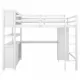 Wood Loft Bed with Cabinet and Bookshelf, Full Size Loft with Wardrobe and Desk for Kids,White (Expect Arrival Date 2024/8/25) Wood Loft Bed with Cabinet and Bookshelf, Full Size Loft with Wardrobe and Desk for Kids,White (Expect Arrival Date 2024/8/25)