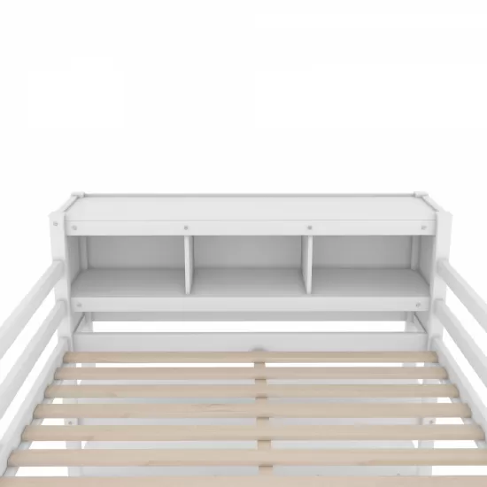 Wood Loft Bed with Cabinet and Bookshelf, Full Size Loft with Wardrobe and Desk for Kids,White (Expect Arrival Date 2024/8/25) Wood Loft Bed with Cabinet and Bookshelf, Full Size Loft with Wardrobe and Desk for Kids,White (Expect Arrival Date 2024/8/25)