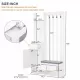 ON-TREND Contemporary 39.3''Wx70.8''H Hall Tree Storage with Cushioned Storage Bench, Multifunctional Hallway Shoe Cabinet with Pegboard, Modern Coat Rack with 4 Hooks for Entryway, Mudroom, White ON-TREND Contemporary 39.3''Wx70.8''H Hall Tree Storage with Cushioned Storage Bench, Multifunctional Hallway Shoe Cabinet with Pegboard, Modern Coat Rack with 4 Hooks for Entryway, Mudroom, White
