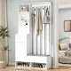 ON-TREND Contemporary 39.3''Wx70.8''H Hall Tree Storage with Cushioned Storage Bench, Multifunctional Hallway Shoe Cabinet with Pegboard, Modern Coat Rack with 4 Hooks for Entryway, Mudroom, White ON-TREND Contemporary 39.3''Wx70.8''H Hall Tree Storage with Cushioned Storage Bench, Multifunctional Hallway Shoe Cabinet with Pegboard, Modern Coat Rack with 4 Hooks for Entryway, Mudroom, White