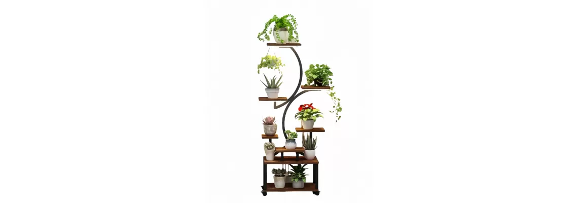 8-Tier Indoor Plant Stand with Grow Lights: Perfect for Home and Patio