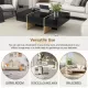 ON-TREND 47.2'' x 31.4''Minimalist High Gloss Coffee Table with 2 Drawers, Multi-Storage Rectangle Sofa Table with Golden Wood Grain Legs, Modern Center Table for Living Room, Black ON-TREND 47.2'' x 31.4''Minimalist High Gloss Coffee Table with 2 Drawers, Multi-Storage Rectangle Sofa Table with Golden Wood Grain Legs, Modern Center Table for Living Room, Black