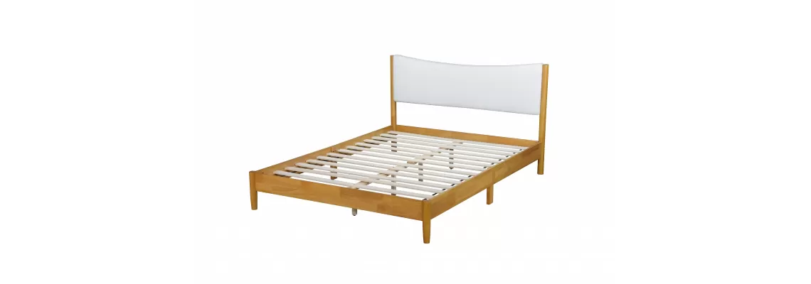 The Ultimate Queen Size Rubber Wooden Bed with Teddy Velvet Cushion Headboard – Comfort & Style Combined