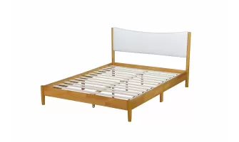 The Ultimate Queen Size Rubber Wooden Bed with Teddy Velvet Cushion Headboard – Comfort & Style Combined