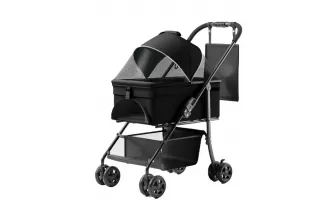 2-in-1 Folding Dog Stroller: The Ultimate Travel Solution for Small and Medium Pets