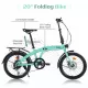 Green 20 inch Folding Bike Steel Frame 7 Speed City Bike Green 20 inch Folding Bike Steel Frame 7 Speed City Bike