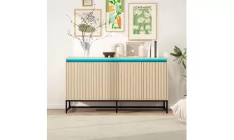 Modern 4-Door LED Sideboard: Stylish Storage Solution for Living & Dining Rooms