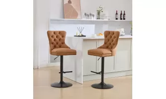 

Enhance Your Home Bar with Stylish Aged PU Swivel Barstools – Set of 2 for $168.10