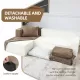 Modular Sectional Couch, Modern L-Shape Sectional Sofa with Chaise Lounge, Comfy Snow Velet Fabric Corner Sofa Couch, Upholstered Couch for Living Room, Bedroom, Apartment, Modular Sectional Couch, Modern L-Shape Sectional Sofa with Chaise Lounge, Comfy Snow Velet Fabric Corner Sofa Couch, Upholstered Couch for Living Room, Bedroom, Apartment,