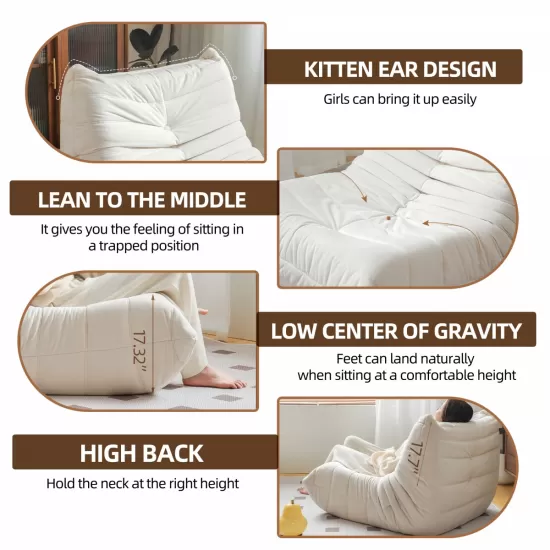 No Installation Bean Bag Chair Big Beanbag Chair for Adults Bean Bag Lounger Foam Chair for Home, Apartment, Living room or Gaming Venue Sofa in a box No Installation Bean Bag Chair Big Beanbag Chair for Adults Bean Bag Lounger Foam Chair for Home, Apartment, Living room or Gaming Venue Sofa in a box