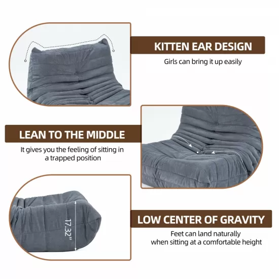 Floor sofa Bean Bag Chair for Adults Fireside Bean Bag Lounger Memory Foam Chair for Home, office, Apartment or Gaming Venue Floor sofa Bean Bag Chair for Adults Fireside Bean Bag Lounger Memory Foam Chair for Home, office, Apartment or Gaming Venue