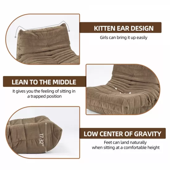 Floor sofa Bean Bag Chair for Adults Fireside Bean Bag Lounger Memory Foam Chair for Home, office, Apartment or Gaming Venue Floor sofa Bean Bag Chair for Adults Fireside Bean Bag Lounger Memory Foam Chair for Home, office, Apartment or Gaming Venue