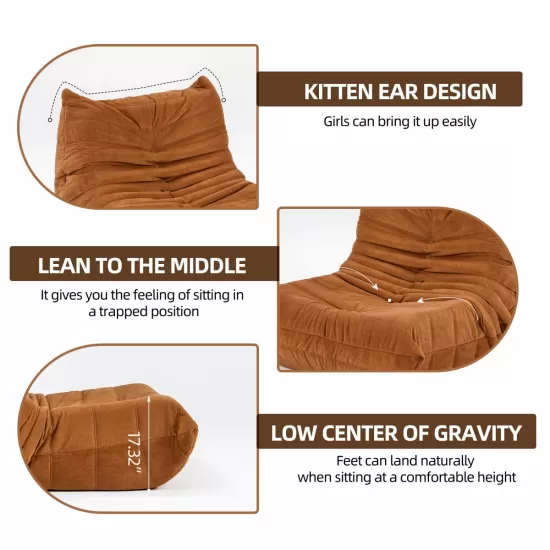 Floor sofa Bean Bag Chair for Adults Fireside Bean Bag Lounger Memory Foam Chair for Home, office, Apartment or Gaming Venue Floor sofa Bean Bag Chair for Adults Fireside Bean Bag Lounger Memory Foam Chair for Home, office, Apartment or Gaming Venue