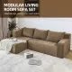 Modular Sectional Couch, Modern L-Shape Sectional Sofa with Chaise Lounge, Comfy Snow Velet Fabric Corner Sofa Couch, Upholstered Couch for Living Room, Bedroom, Apartment, Modular Sectional Couch, Modern L-Shape Sectional Sofa with Chaise Lounge, Comfy Snow Velet Fabric Corner Sofa Couch, Upholstered Couch for Living Room, Bedroom, Apartment,