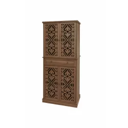 4 Door Cabinet with 1 Drawer, with 4 Adjustable Inner Shelves, Storage Cabinet