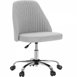 Sweetcrispy Armless Home Office  Desk Chair with Wheels Adjustable Swivel Task Computer Vanity Chair for Small Spaces Gray Sweetcrispy Armless Home Office  Desk Chair with Wheels Adjustable Swivel Task Computer Vanity Chair for Small Spaces Gray