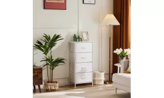 Modern and Affordable 4-Drawer Dresser with Metal Frame and Wood Top