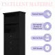 Black Tall Storage Cabinet with 3 Drawers and Adjustable Shelves for Bathroom, Study, Office and Interior, MDF Board with Painted Finish Black Tall Storage Cabinet with 3 Drawers and Adjustable Shelves for Bathroom, Study, Office and Interior, MDF Board with Painted Finish